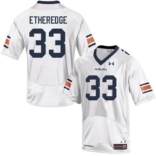 Auburn Tigers Men's Camden Etheredge #33 White Under Armour Stitched College 2022 NCAA Authentic Football Jersey NGR7874IG